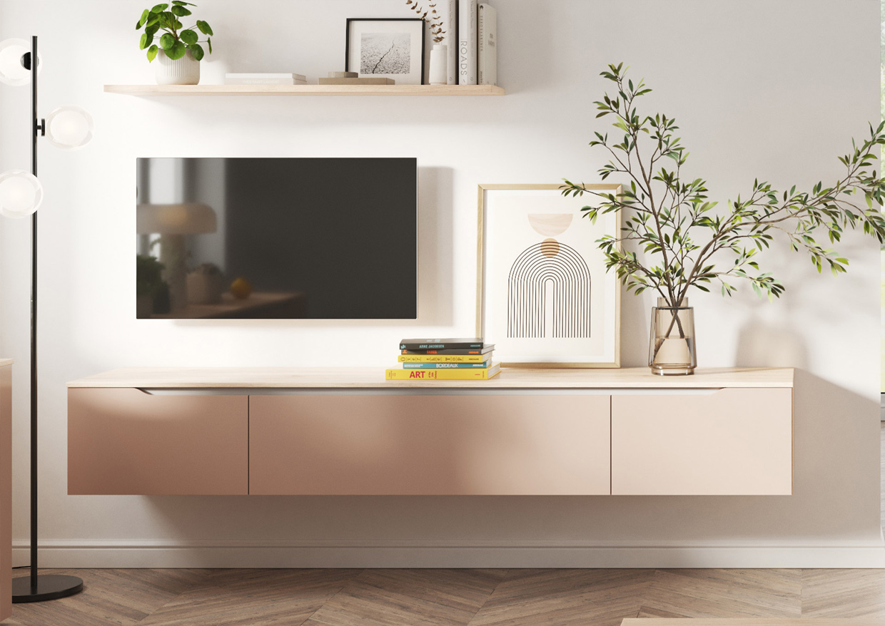 Meuble TV 240cm Dolce corail